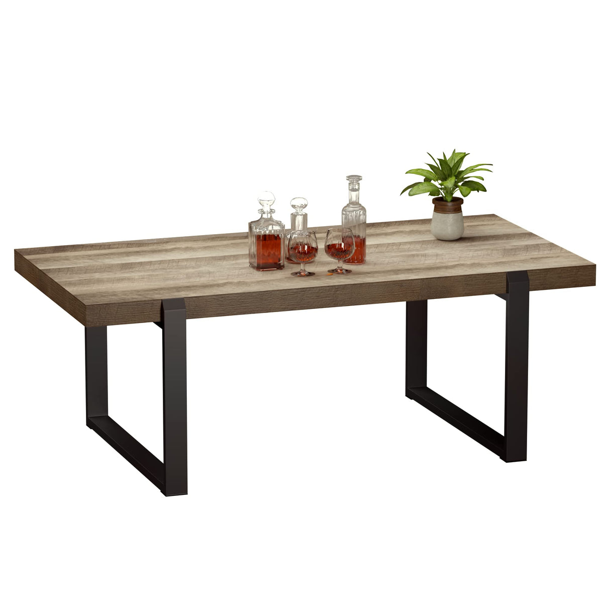 Tables for Living Room - 47 Inches Modern Coffee Table Rectangle Wooden Coffee Tables