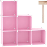 Cube Storage Organizer, 6-Cube Shelves Units, Closet Cabinet, DIY Plastic Modular Book Shelf, Ideal for Bedroom, Living Room, Office, 36.6" L x 12.4" W x 36.6" H Cocoa UPCS06C