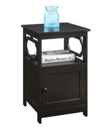 Omega End Table with Cabinet, Espresso