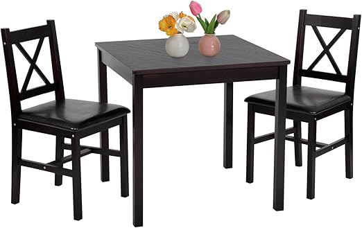 5-Piece Solid Wood Dining Table Set for 4