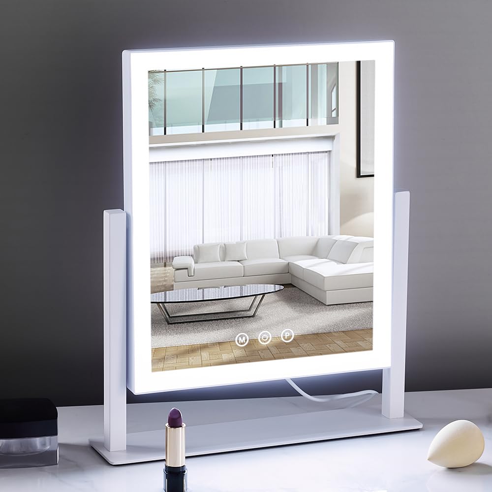 Lighted Makeup Mirror, Hollywood Vanity Mirror with Lights, Three Color Lighting Modes
