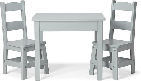 Table and 2 Chairs Set - Light Finish Furniture for Playroom