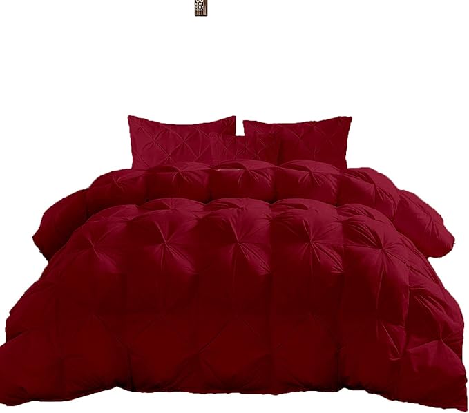 Solid Premium Quality 1000-TC Pinch Pleated Down Comforter- Eastern King Size