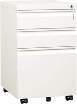 3 Drawer Mobile File Cabinet with Lock, Under Desk Metal Filing
