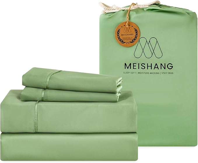 Bamboo Viscose Sheet Set Queen Size - 100% Pure Organic Viscose - 400TC Bamboo Viscose Cooling Bed Sheets Set - Fit 16 Inch Deep Pocket - 4 Piece Set Silky Soft - Queen, White