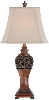 Exeter Traditional Table Lamps Set of 2 - 30" Bronze Carved Leaf Design