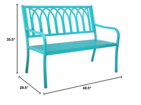 Innova Hearth and Home Lakeside Steel Bench in Soho Blue