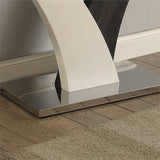 Tri Contemporary Glass Top Console Table in White and Gray