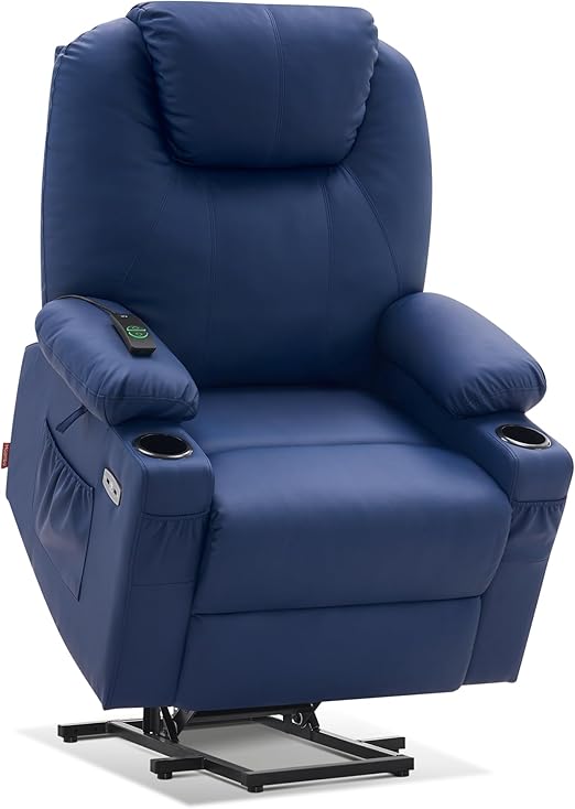 ComfortRise Power Lift Recliner Chair – Vibration, Cup Holders & Extended Footrest