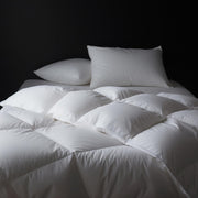Luxury White Goose Feather Down Fiber Comforter King Size, 100% Cotton All Season