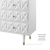 Home Décor Sheerah Six Drawer Geo Texture White Dresser, Gold