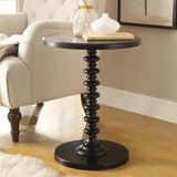 Round Pedestal Table Wood Side Table, Accent Martini Table Drink Table Coffee