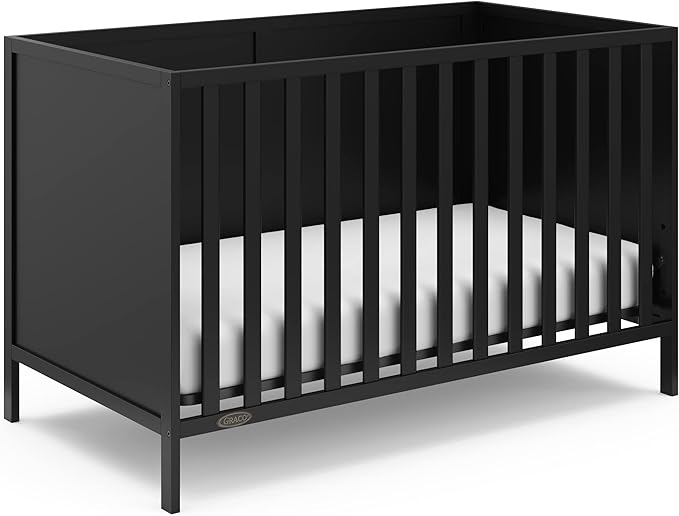 Theo Convertible Crib (Black) – GREENGUARD Gold Certified, Converts from Baby Crib to Toddler Bed and Daybed