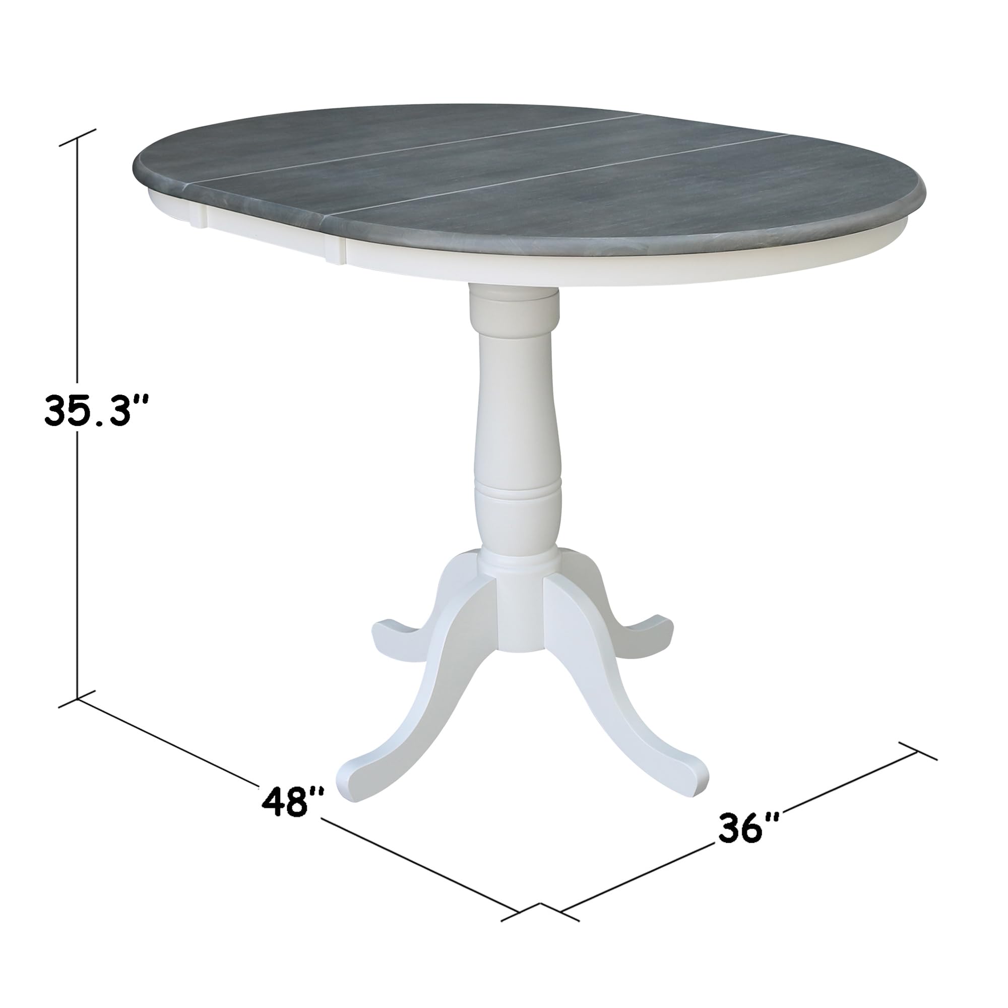 Concepts Chairs Dining Table Set, White/Heather Gray