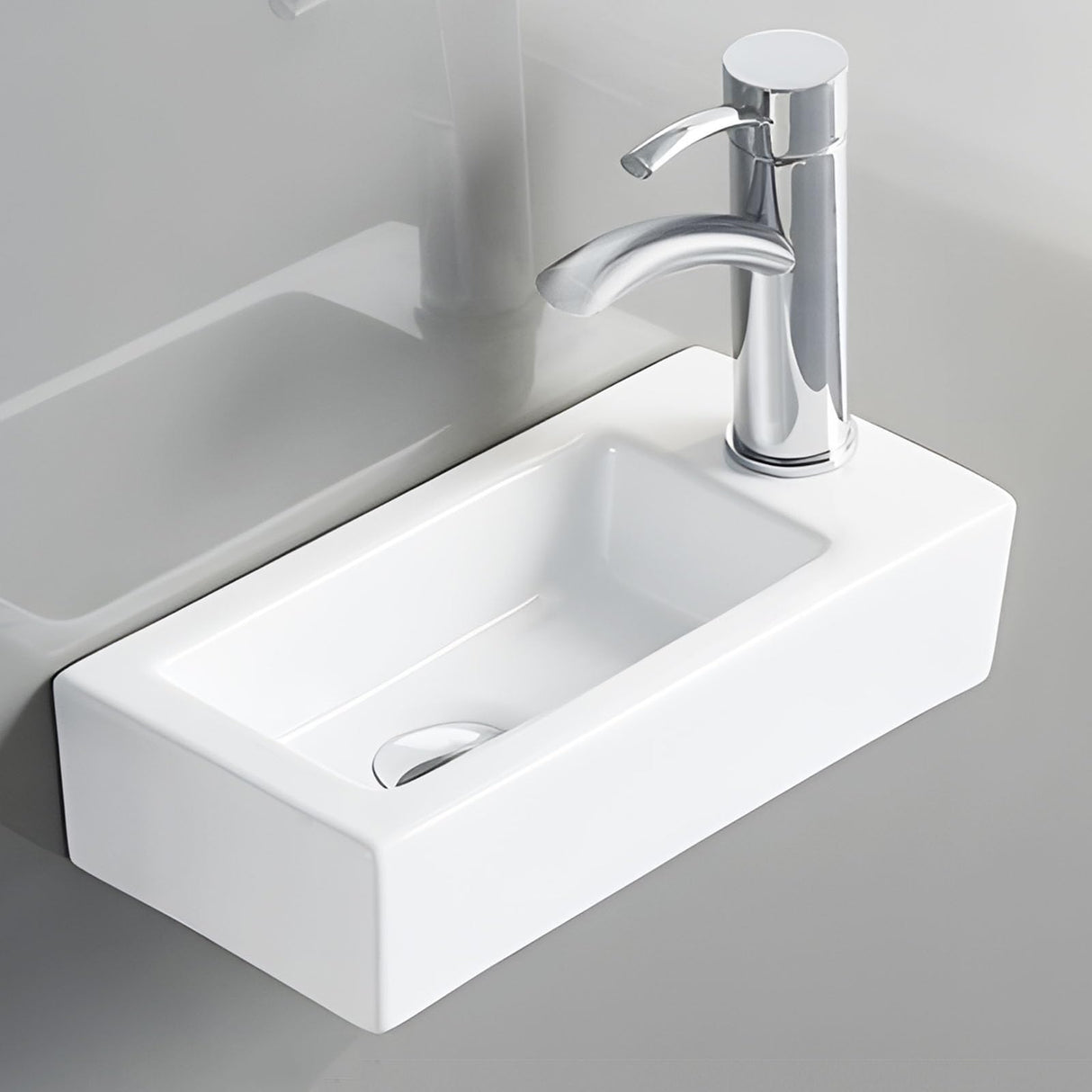 15 x 7 In Rectangle Ceramic Small Bathroom Sink, Bathroom Vanity Above Counter Basin