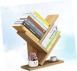 LIFKOME 3 Wooden Bookshelf Desktop Bookcase Wood Storage Shelves Wooden Book Shelf Tabletop Bookshelf Wooden Book Shelves Wooden Bookcase Book Storage Rack Bookstore Student Bamboo Simple