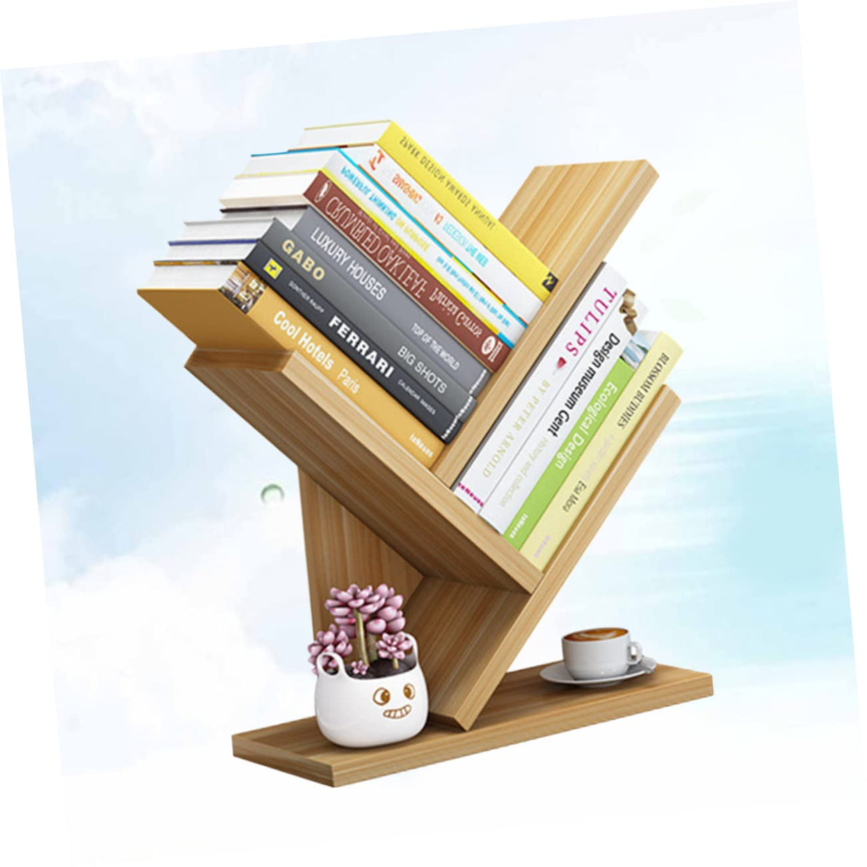 LIFKOME 3 Wooden Bookshelf Desktop Bookcase Wood Storage Shelves Wooden Book Shelf Tabletop Bookshelf Wooden Book Shelves Wooden Bookcase Book Storage Rack Bookstore Student Bamboo Simple