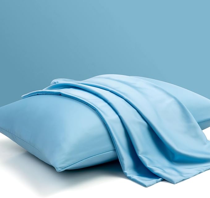 100% Mulberry Silk Pillowcase Set of 2, Queen Size Silk Pillow