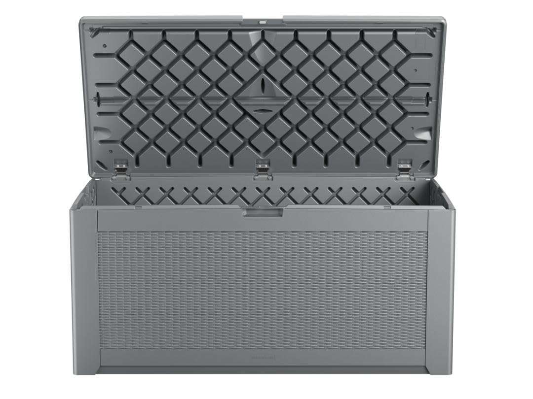 Extra Large Resin Outdoor Storage Deck Box (134 Gal), Weather Resistant, Gray
