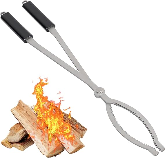 28" Fire Tongs Log Grabber for Fire Pit