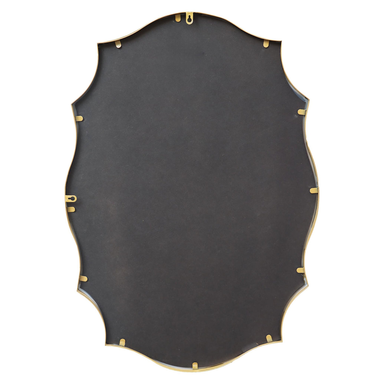 Gold Oval Wall Mirror 24x34 Inch Scalloped Edge