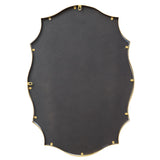 Gold Oval Wall Mirror 24x34 Inch Scalloped Edge