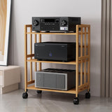 Mobile AV Media Stand Corner Wooden Corner Component Cabinet Stereo Audio Rack