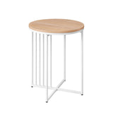 Shae Modern Minimalist Round Side Table, 18Inch, Coastal Oak