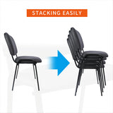 Waiting Room Stacking Chairs with Upholstered Fabric Seat and