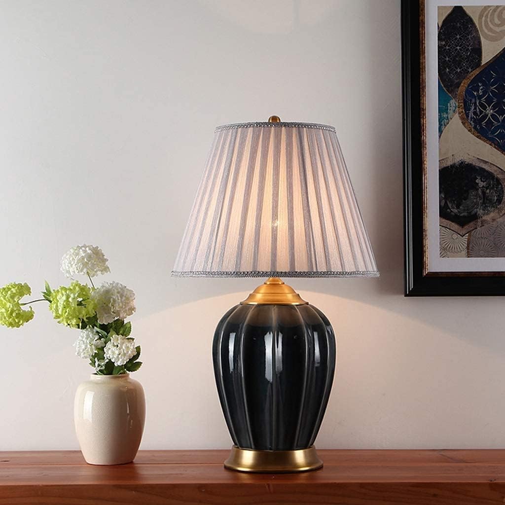 Desk Lamp Luxurious Chinese Ceramic Table Lamp Fashion Nightstand Lamp Fabric Lamp