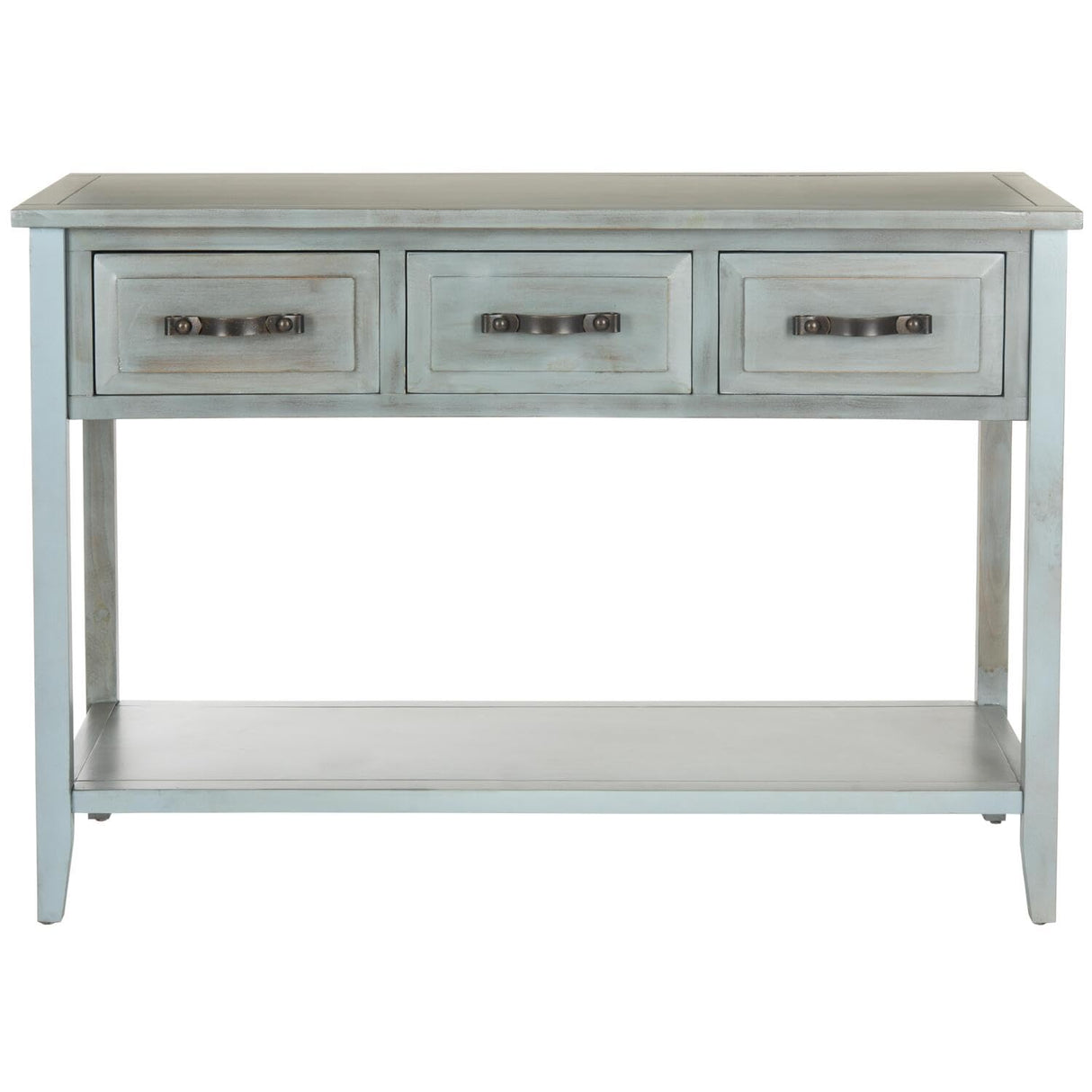 Home Collection Aiden Barn Blue 3-Drawer Bottom Shelf Console Table