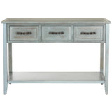 Home Collection Aiden Barn Blue 3-Drawer Bottom Shelf Console Table