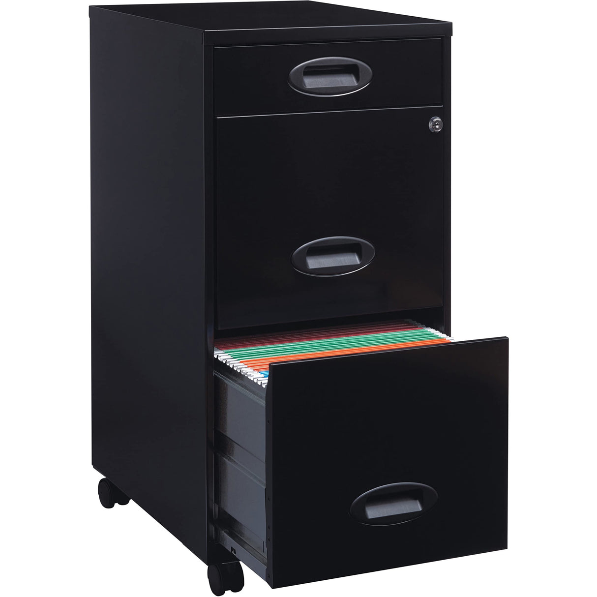 LYS SOHO 18" 3-Drawer File Cabinet, Black