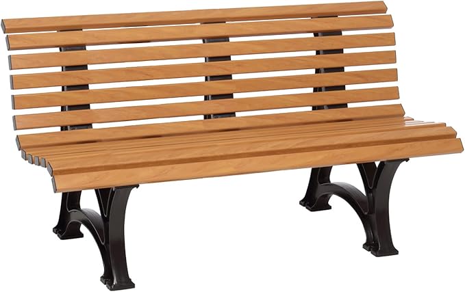 Weatherproof German PVC Outdoor Bench | 3-Seat | Holds Up to 500 lbs | Garden Patio