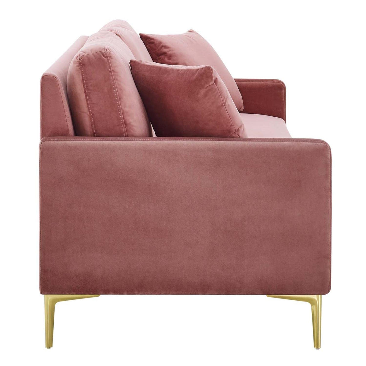 Juliana Performance Velvet Upholstered Sofa in Dusty Rose