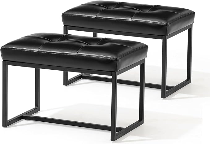 Ottoman Bench, Modern PU Leather Vanity Stools Chairs