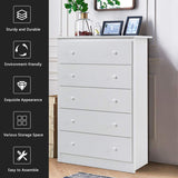 5 Drawer Chest, Storage Dresser, Wooden Clothes Organizer Bedroom, Hallway
