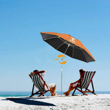 Beach Umbrella 6.5FT Portable - Patio Umbrella with Sand Anchor Tilt Vent - UPF50+ UV Protection