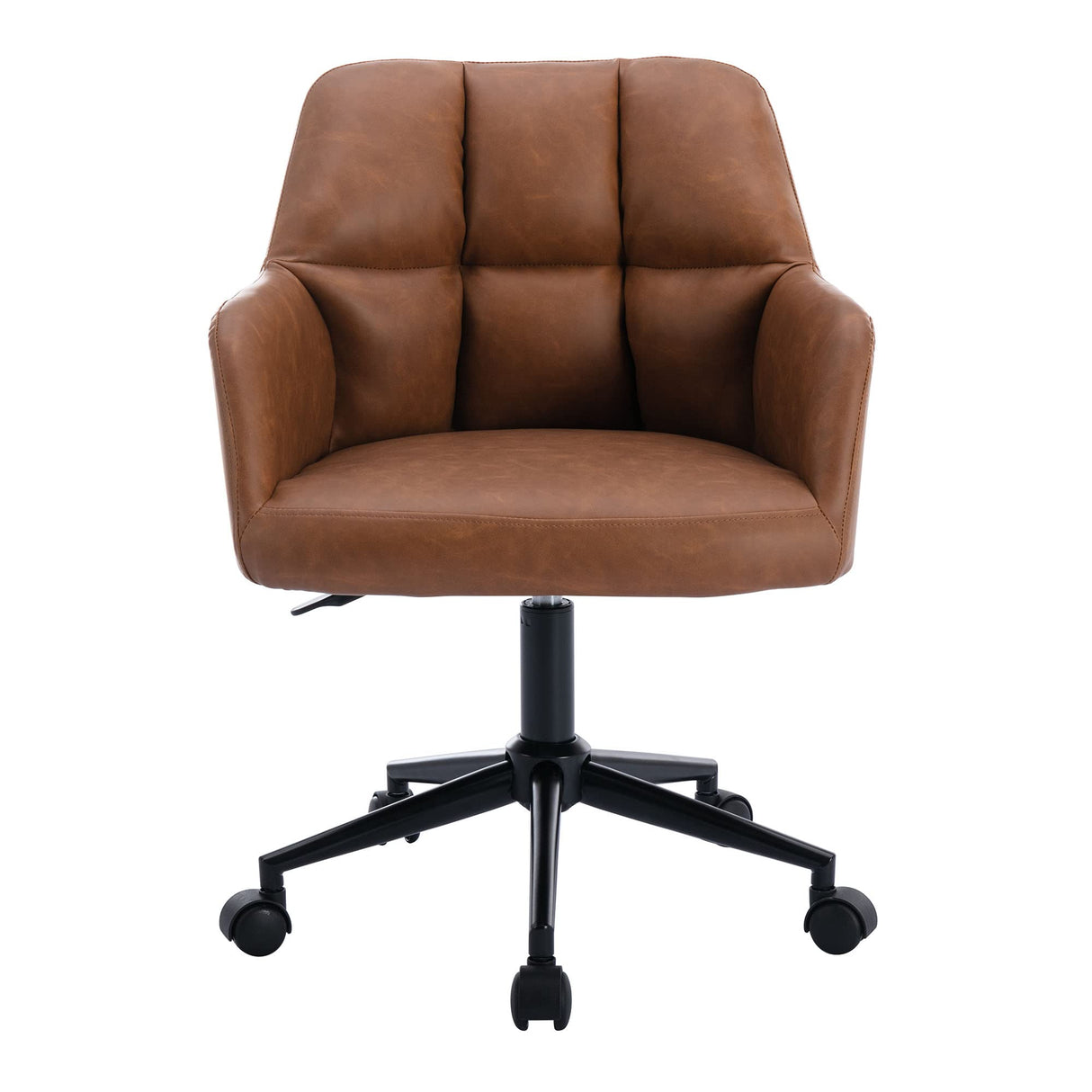 Adjustable Home Office Desk Chair with Comfy Square Tufted Mid-Back