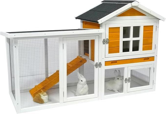 Rabbit Hutch 2-Story Bunny Cage Small Animal House