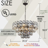 Modern Crystal Chandelier Lighting Hall Grand Living Room Stairway Chandeliers Pendant