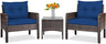 3 Piece Outdoor Patio Furniture Set, Wicker Chairs Set