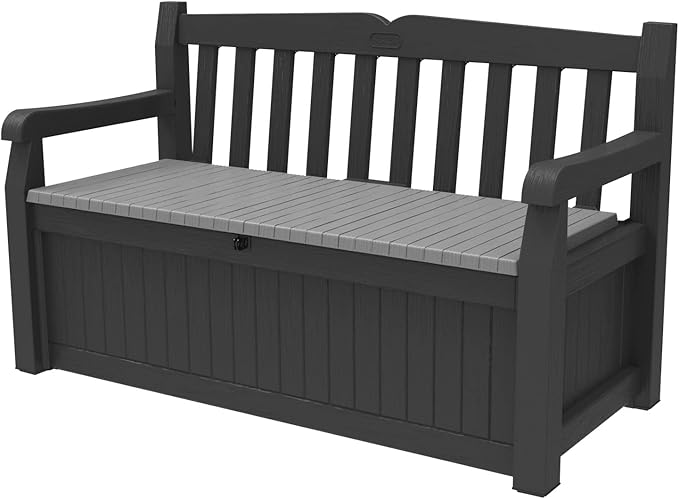Solana 70 Gallon Storage Bench Deck Box for Patio Furniture