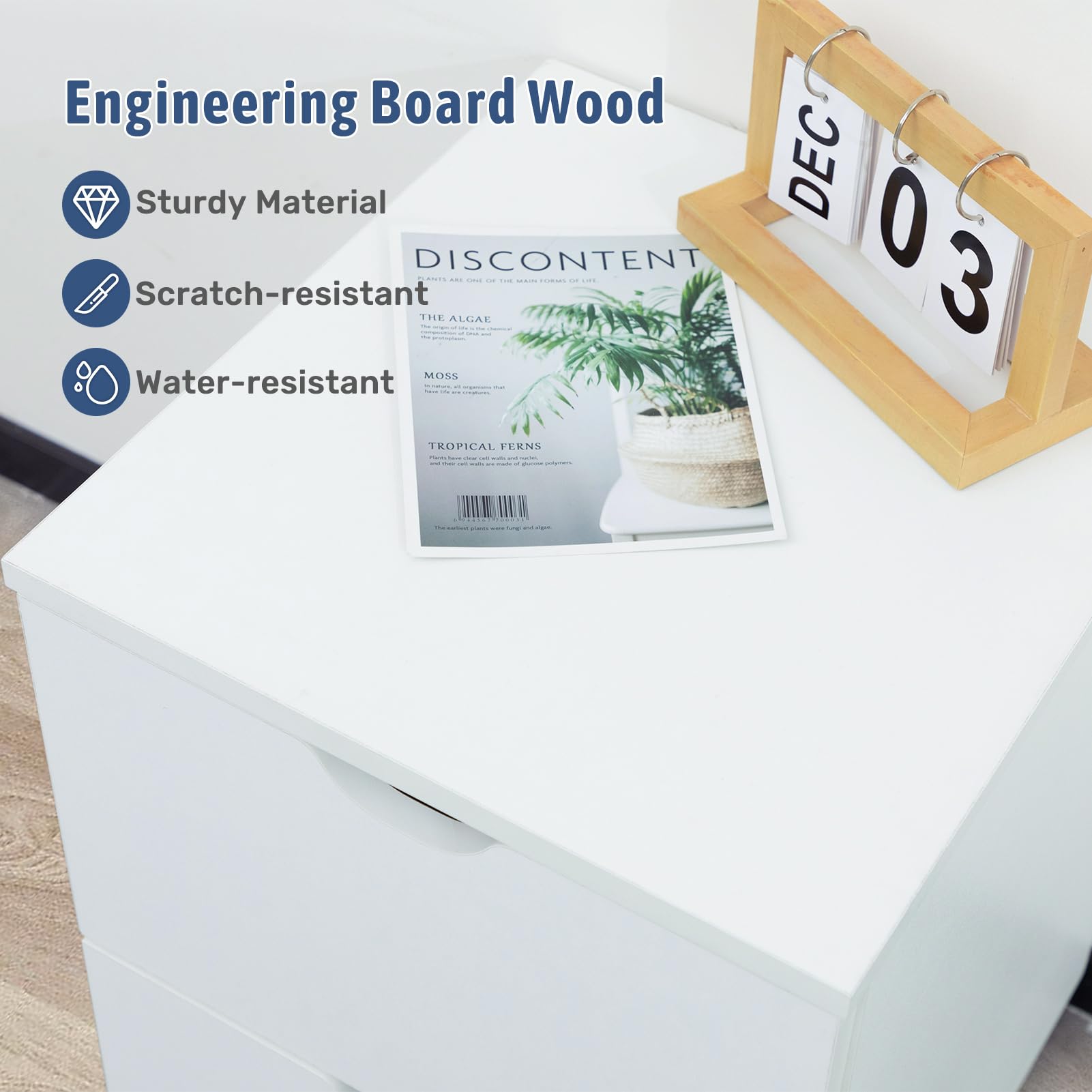 Deep 2-Drawer Mobile Wood File Cabinet, Under Desk Rolling File Cabinets