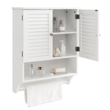 Bathroom Cabinet Wall Mounted - Hanging Medicine Cabinet with 2 Louvered Doors,