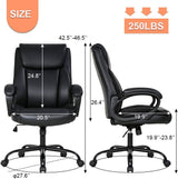 Ergonomic Desk PU Computer Lumbar Support Arms High Back Executive Leather Task