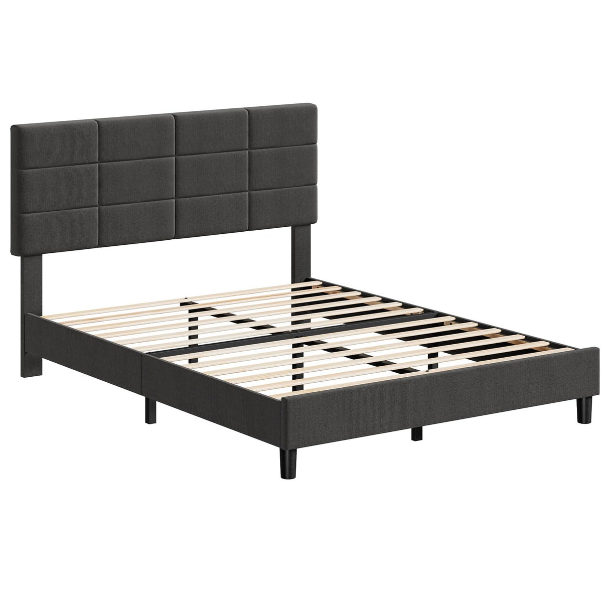 Queen Size Bed Frame with Upholstered Headboard Queen Bed Frame Platform,