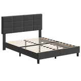 Full Size Bed Frame with Headboard, Linen Upholstered Full Platform Bed Frame