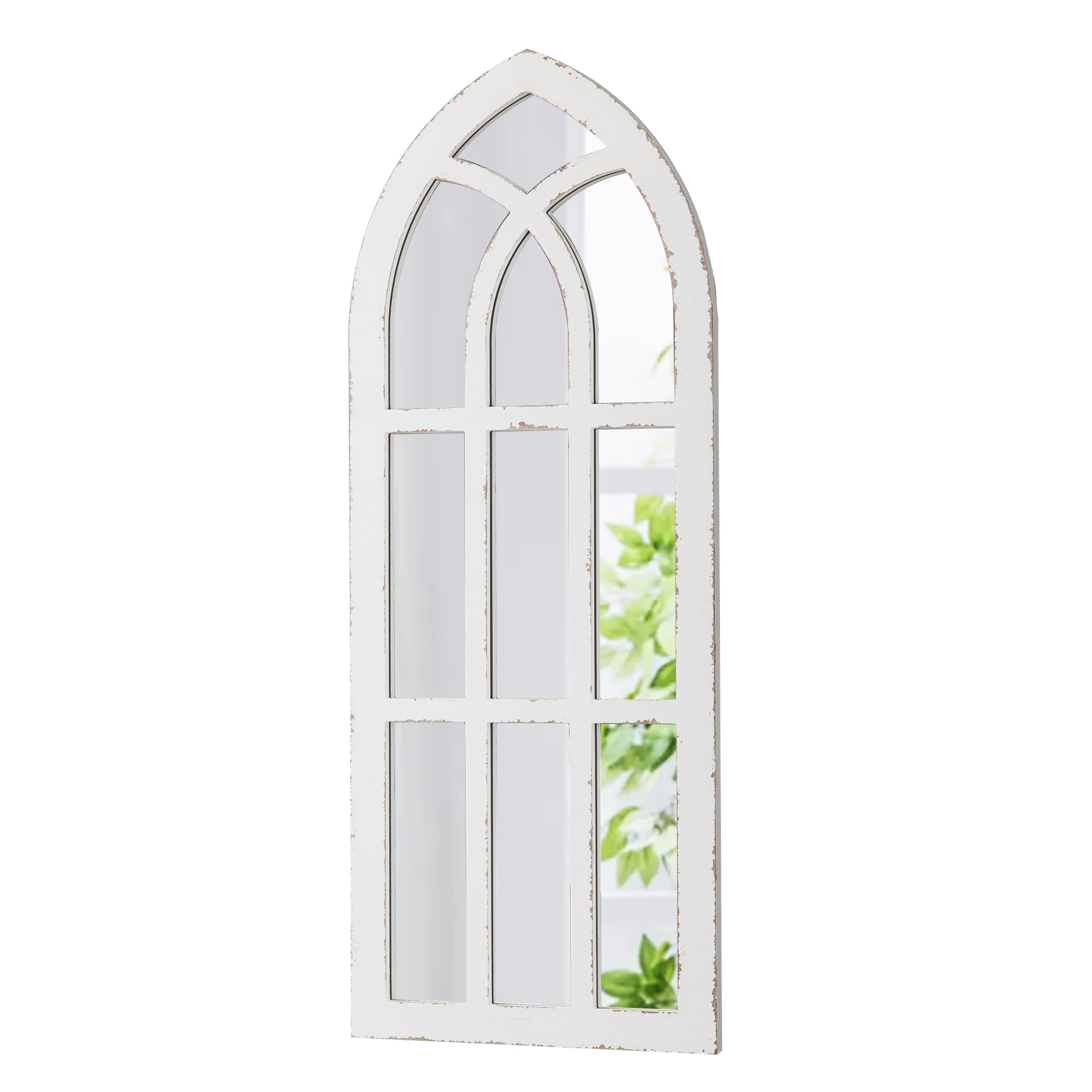 Rustic Long Arched Window Mirrors for Wall Decor