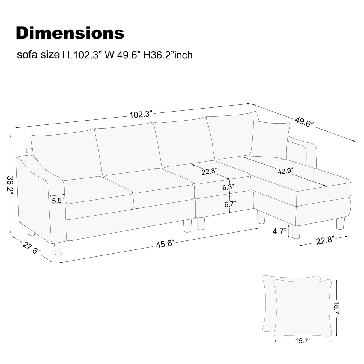 Velvet Convertible Sectional Sofa L Shaped Couch Reversible Sectional Sofa